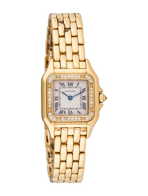 cartier watch with diamond bezel